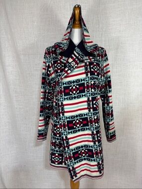 Woolrich hooded waterfall blanket-pattern cardigan - so vibrant!